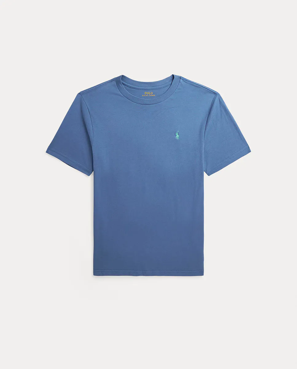 

Синяя хлопковая футболка для мальчика Polo Ralph Lauren, синий