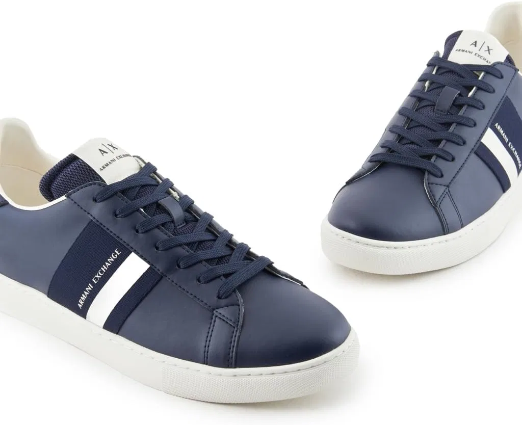 Мужские кроссовки Armani Exchange Paris Double Line, Navy Off White — фото 4