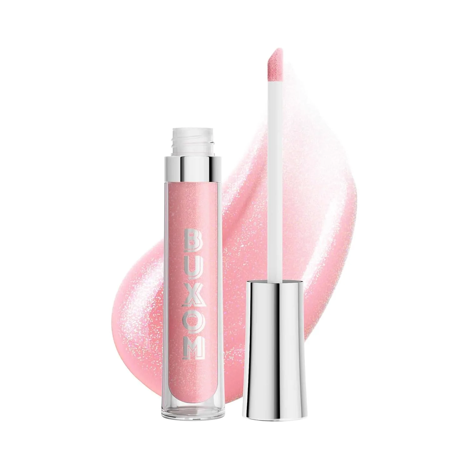 Buxom Full-On Plumping Lip Polish, блеск для губ, тонирующий блеск для губ, формула с пептидами и витамином Е для придания губам объема и увлажнения. 4,4 мл (1 шт.), AN Kimberly (Sheer Soft Pink Sparkle)