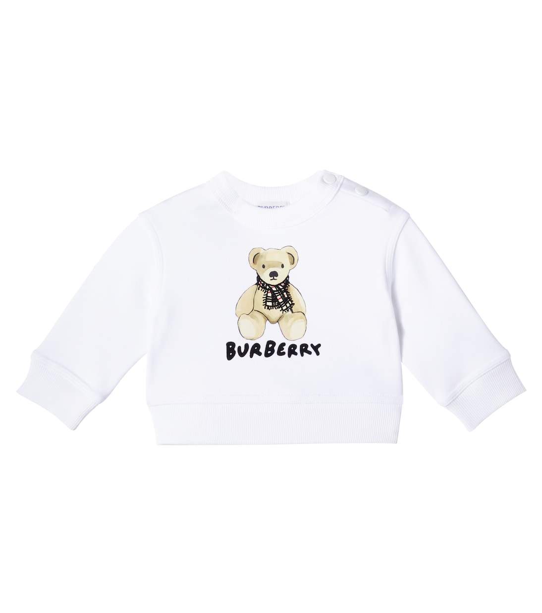 

Детский свитшот из хлопкового джерси с принтом логотипа Burberry Kids, белый