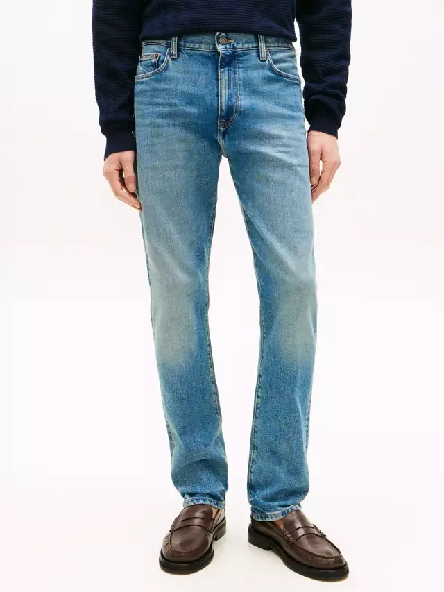 Джинсы прямого кроя Denton, синие, средней длины Tommy Hilfiger