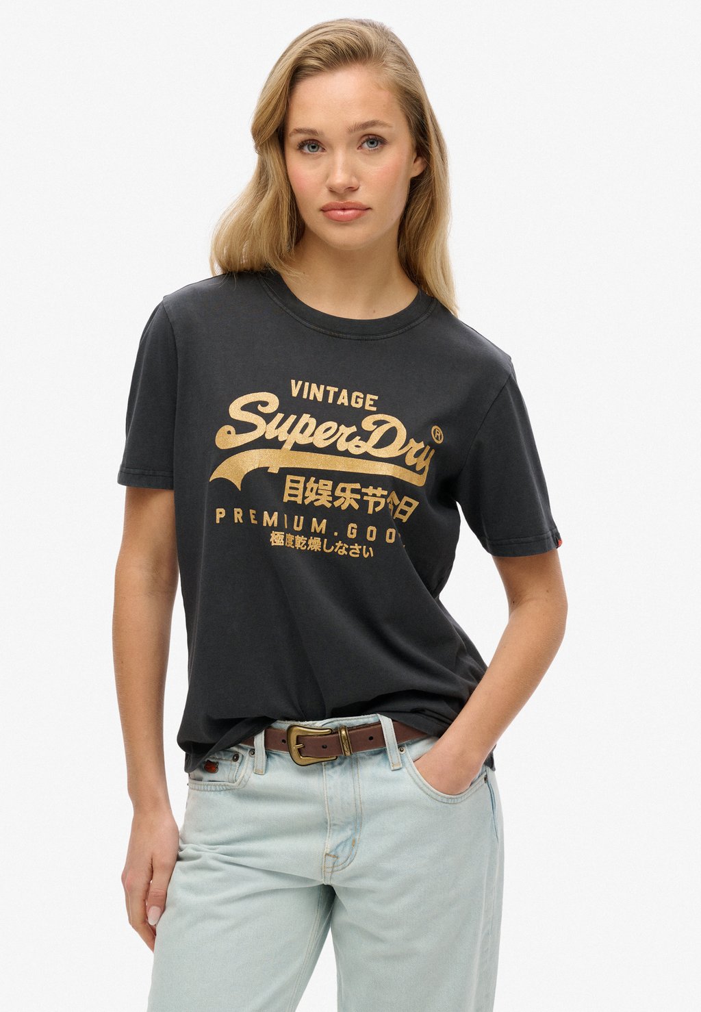

Футболка с принтом VINTAGE LOGO Superdry, черный