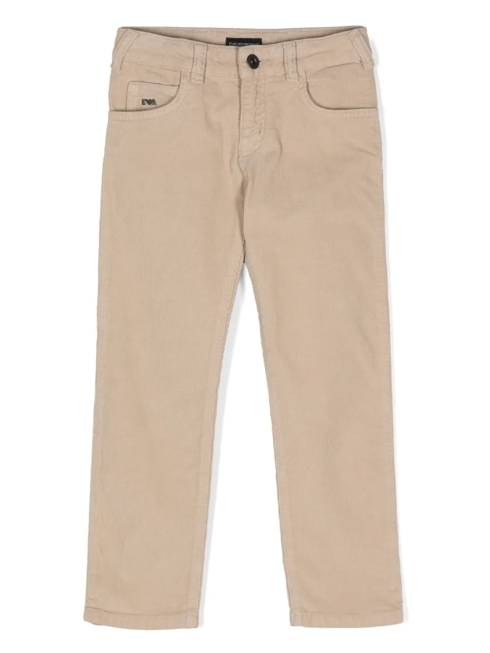 

Вельветовые брюки прямого кроя Emporio Armani Kids, нейтральный