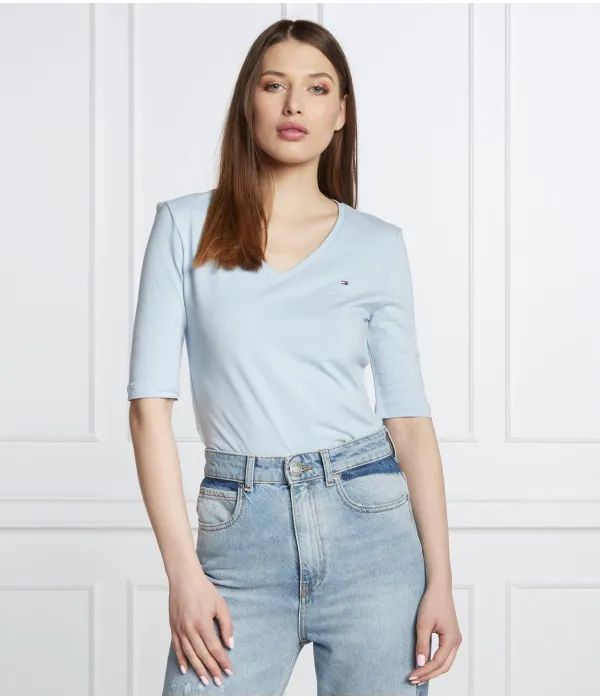 Базовая блузка Slim fit Tommy Hilfiger, синий — фото 3