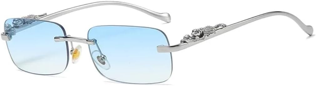 

Солнцезащитные очки для мужчин и женщин - защита UV400 - безободковые металлические линзы с градиентным леопардовым принтом для занятий спортом на открытом воздухе и вождения LXLHWN, Tyj15-12