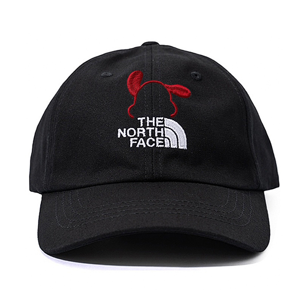 

THE NORTH FACE Хлопковая бейсболка унисекс черная с красным, One Size