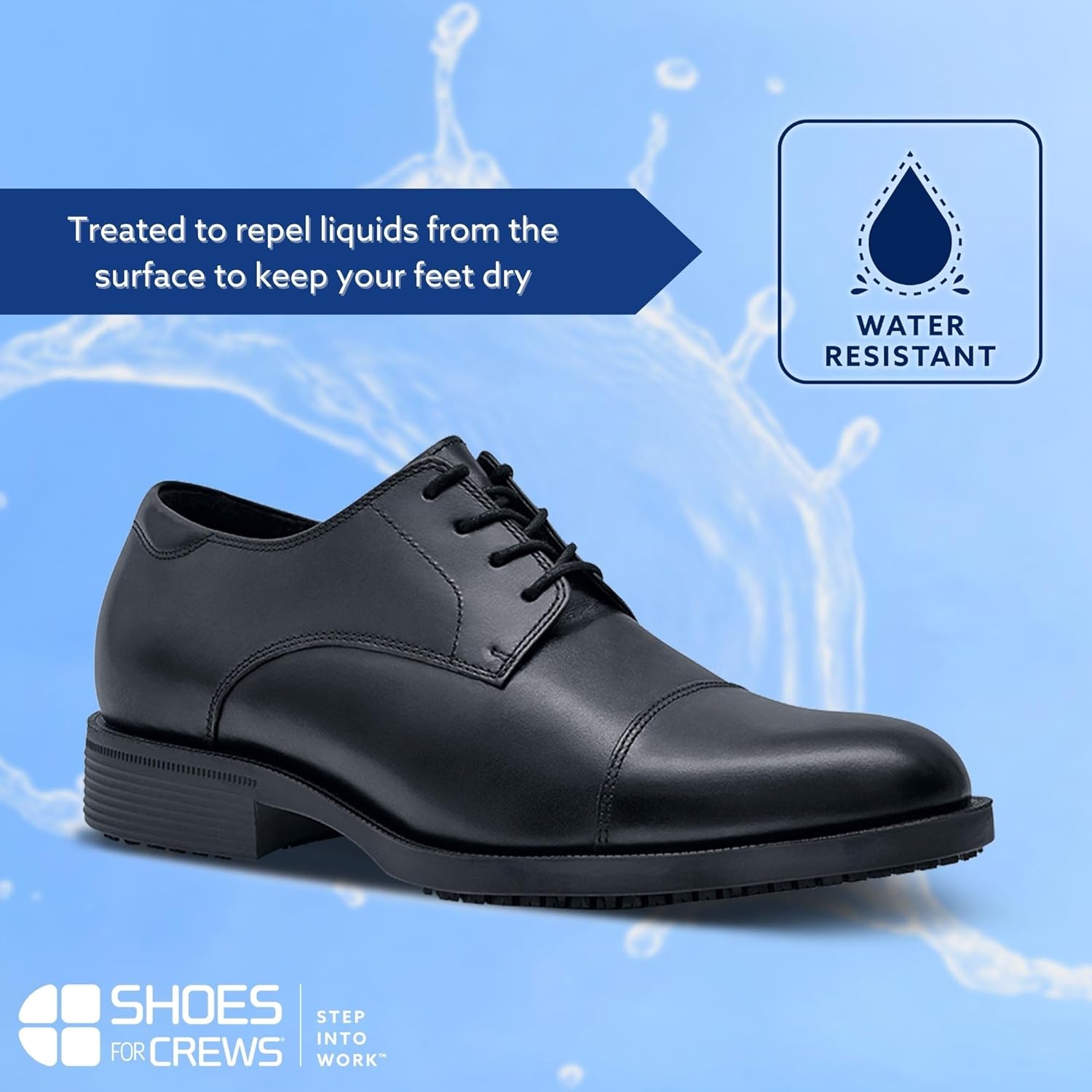 Мужские противоскользящие оксфорды Shoes for Crews - элегантная, удобная, нескользящая рабочая обувь для мужчин в сфере гостеприимства, офисного и делового стиля, здравоохранения - Senator, черный — фото 3