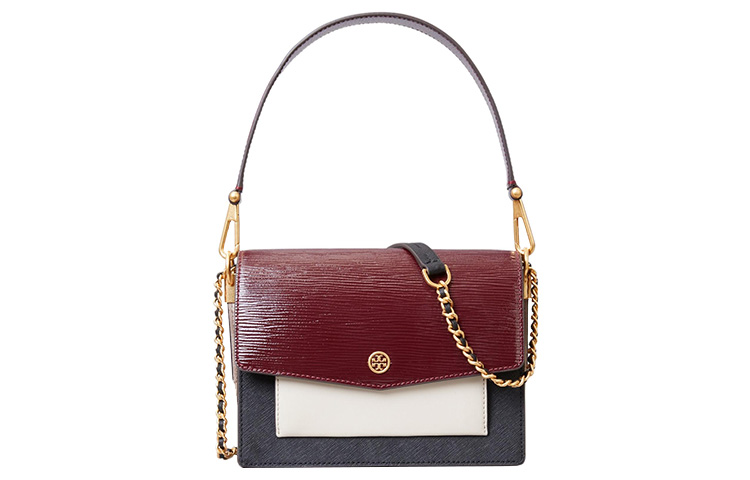 

TORY BURCH Сумка Robinson из коровьей кожи на одно плечо, среднего размера, женская, бордового цвета