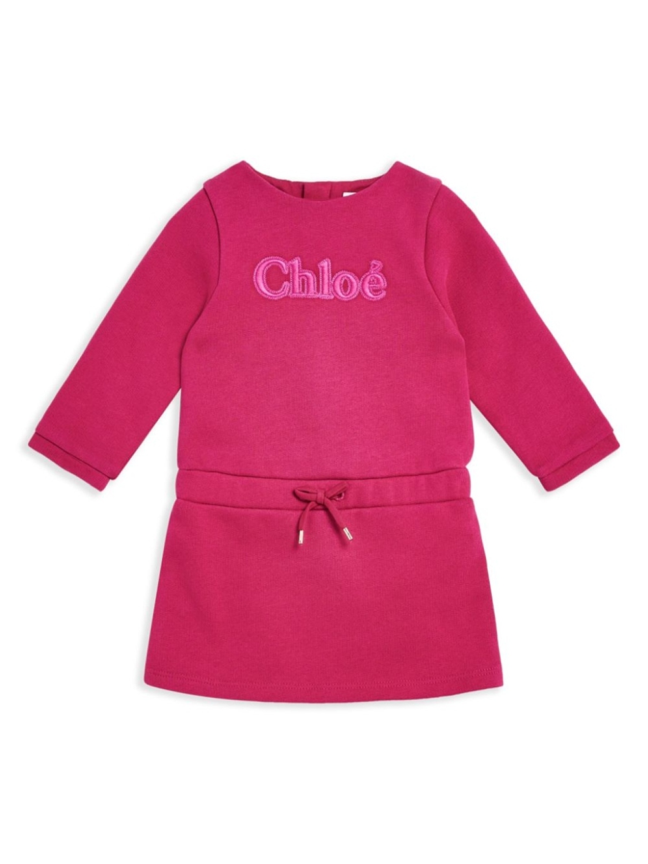 

Chloé Kids платье с вышитым логотипом, розовый