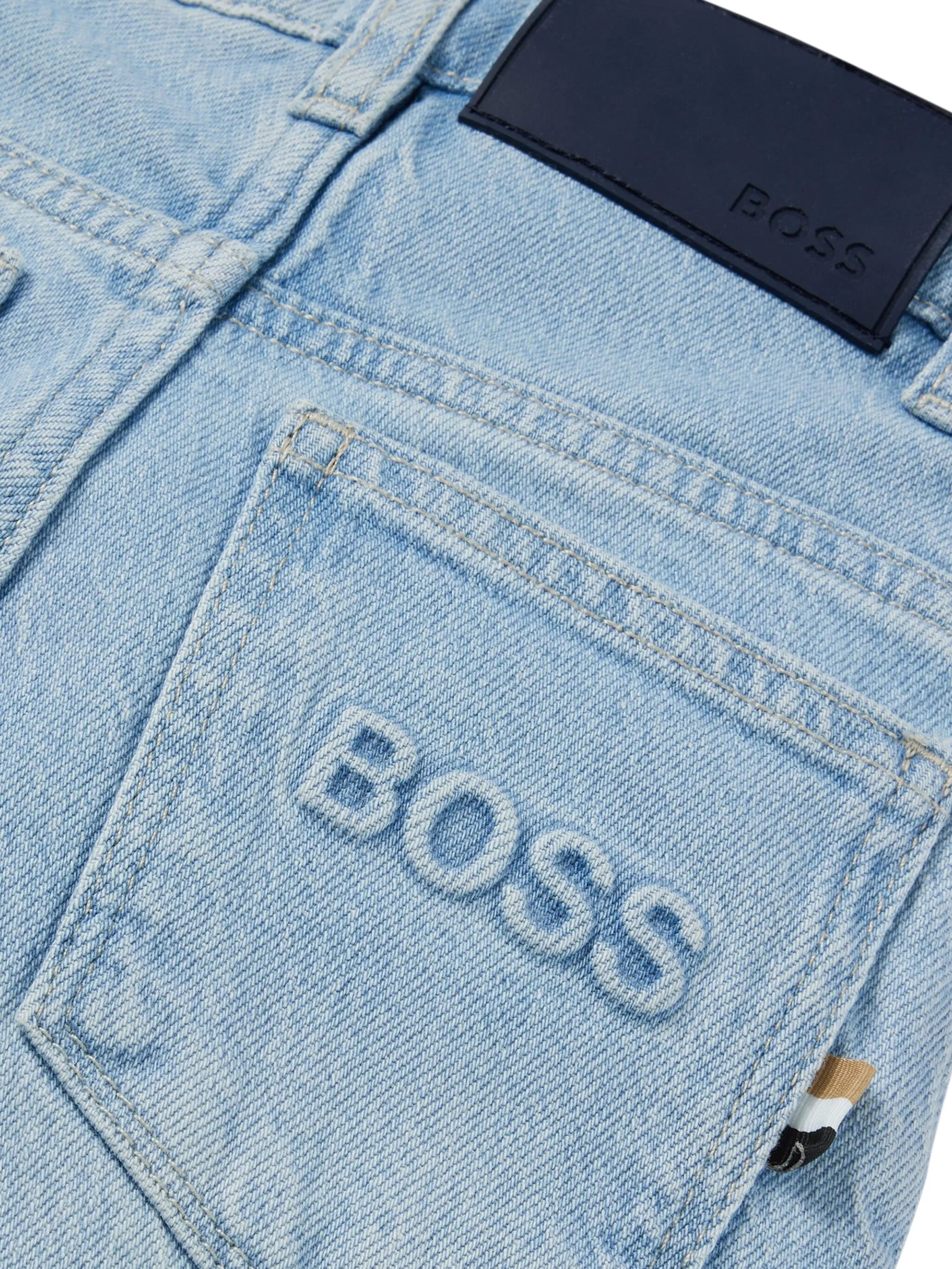 Джинсы с тисненым логотипом Boss Kidswear, синий — фото 4