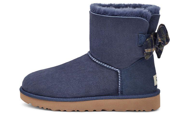 

Угги UGG Mini Bailey Bow Plaid Ribbon 'Navy Blue Grey' Women's