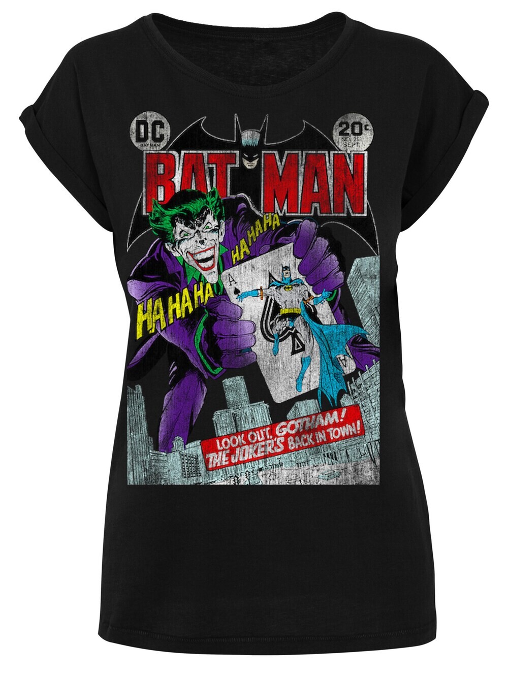 

Рубашка F4Nt4Stic DC Comics Batman Joker Playing Card Cover, черный