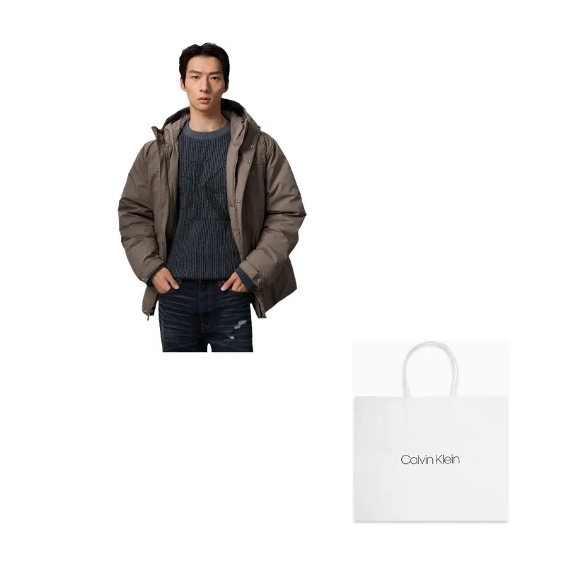 Пуховик мужской с капюшоном Calvin Klein, GPF-Light Tea Brown