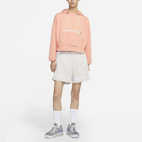 Свитер embroidered logo big pocket short sports hoodie light orange Nike, оранжевый — фото 3