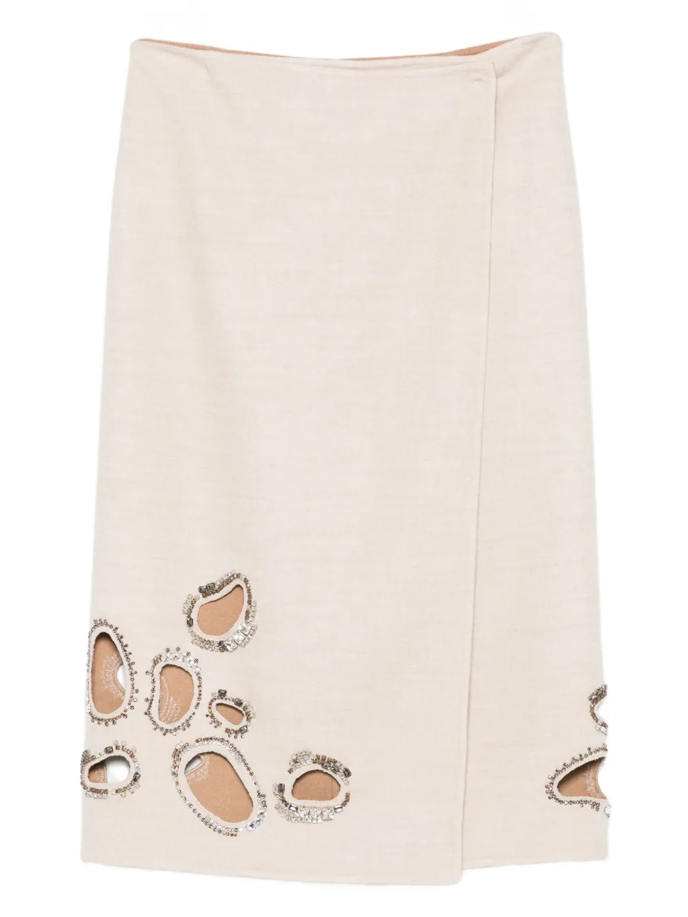 

Декорированная юбка миди Fabiana Filippi, нейтральный