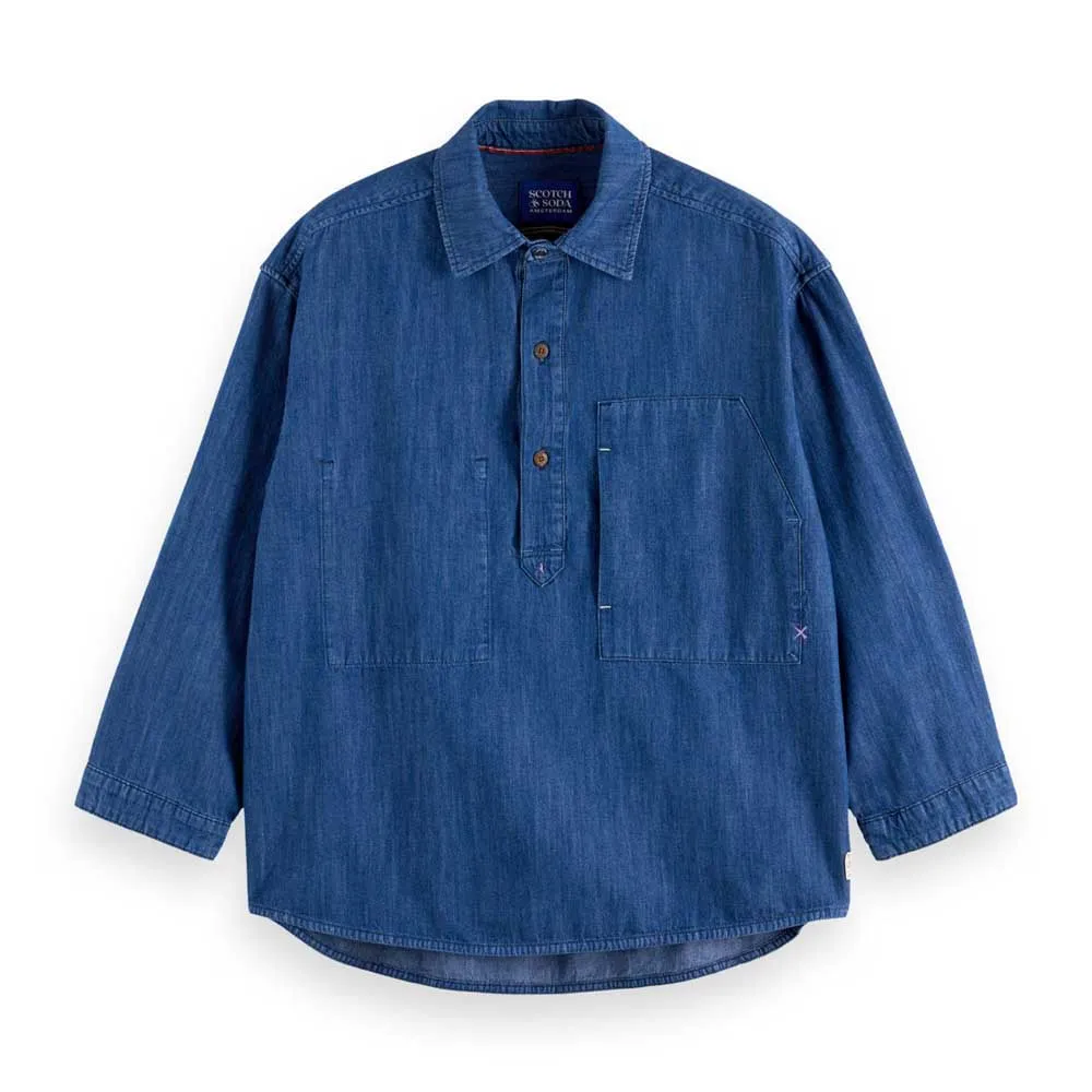 

Рубашка Scotch & Soda Popover Workwear, синий