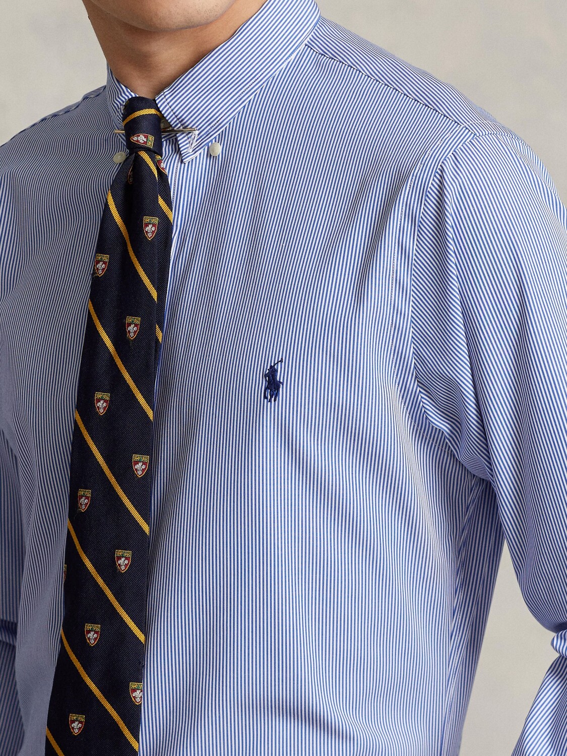 Рубашка в тонкую полоску из поплина Polo Ralph Lauren, синий/белый — фото 2