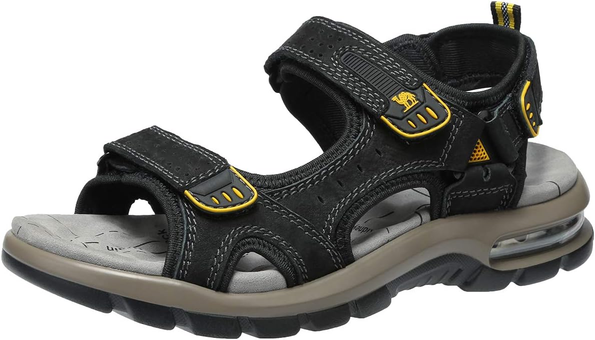 

Мужские кожаные сандалии CAMEL CROWN для походов, прогулок, пляжа и воды, спортивные уличные с премиальной воздушной подушкой | Водонепроницаемые