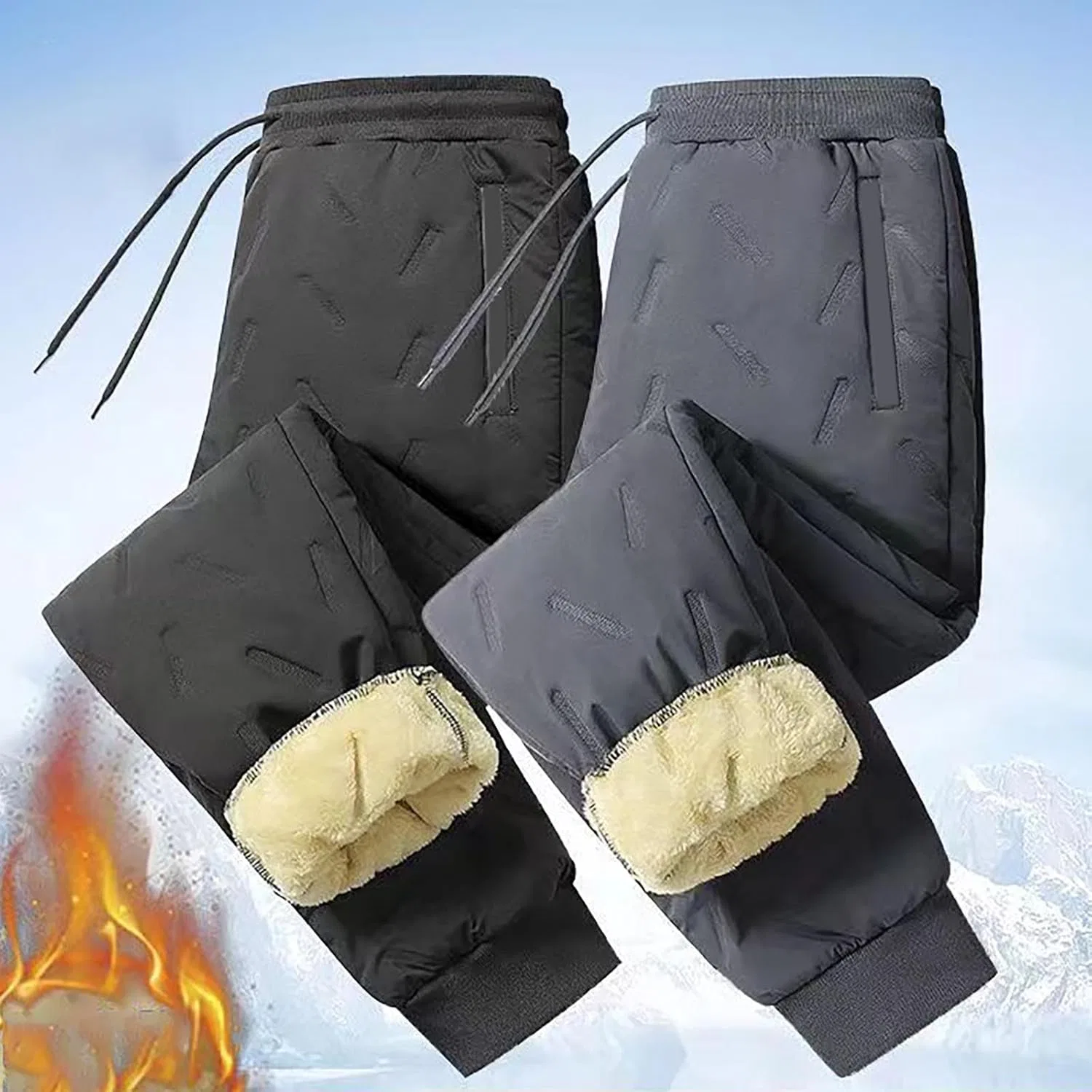 Мужские спортивные брюки с флисовой подкладкой, 2 шт., Active Thermal Track Jogger, Dark Gray — фото 3
