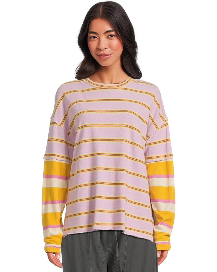 

Лонгслив Free People Nina Stripe Long, цвет Lilac Combo