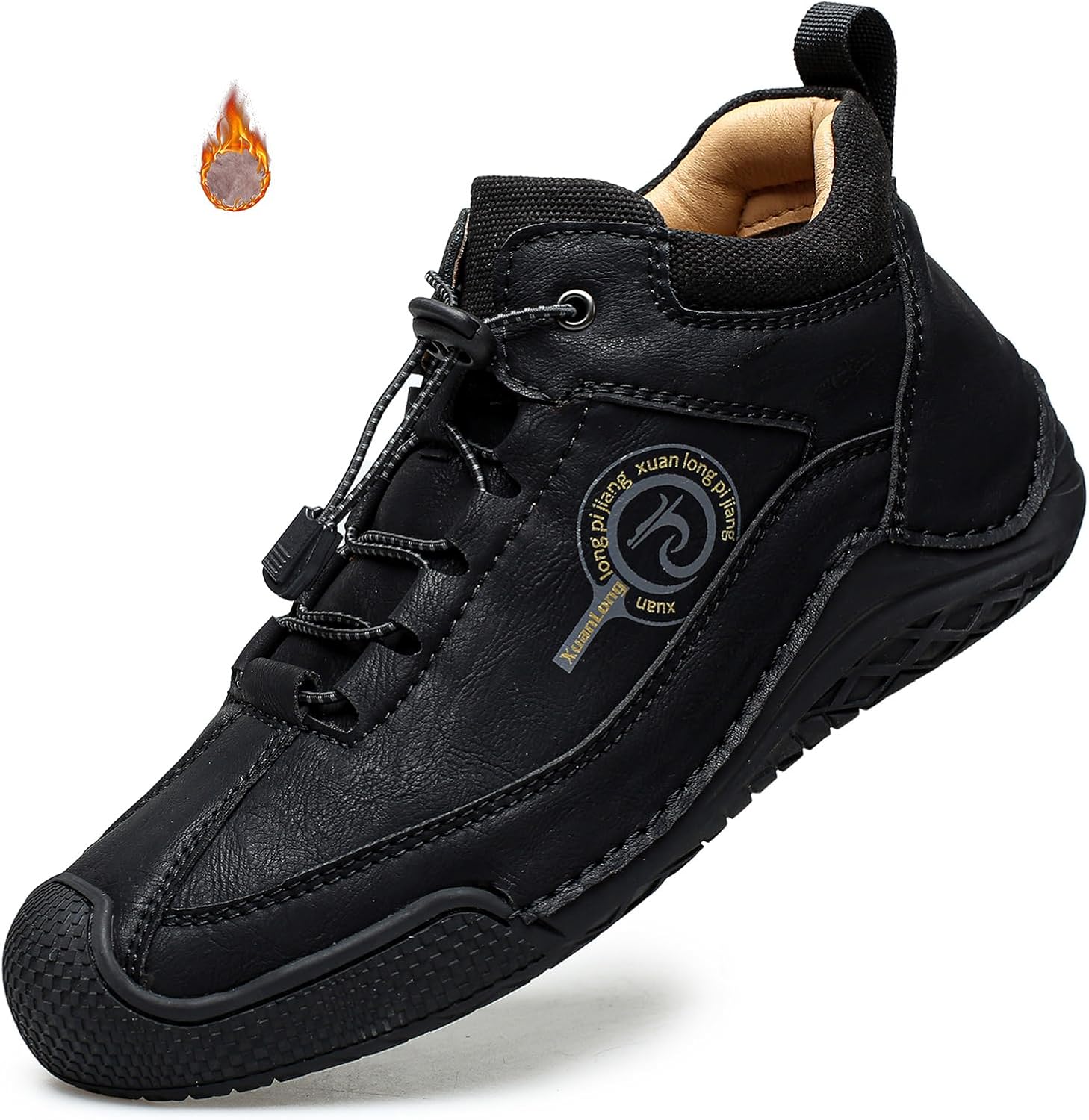 

Мужские повседневные ботинки Optigard Chukka с ручной строчкой, удобные, регулируемые, для активного отдыха, противоударные, с нескользящей подошвой, спортивные, для походов и вождения, модные слипоны средней высоты для ходьбы, черный