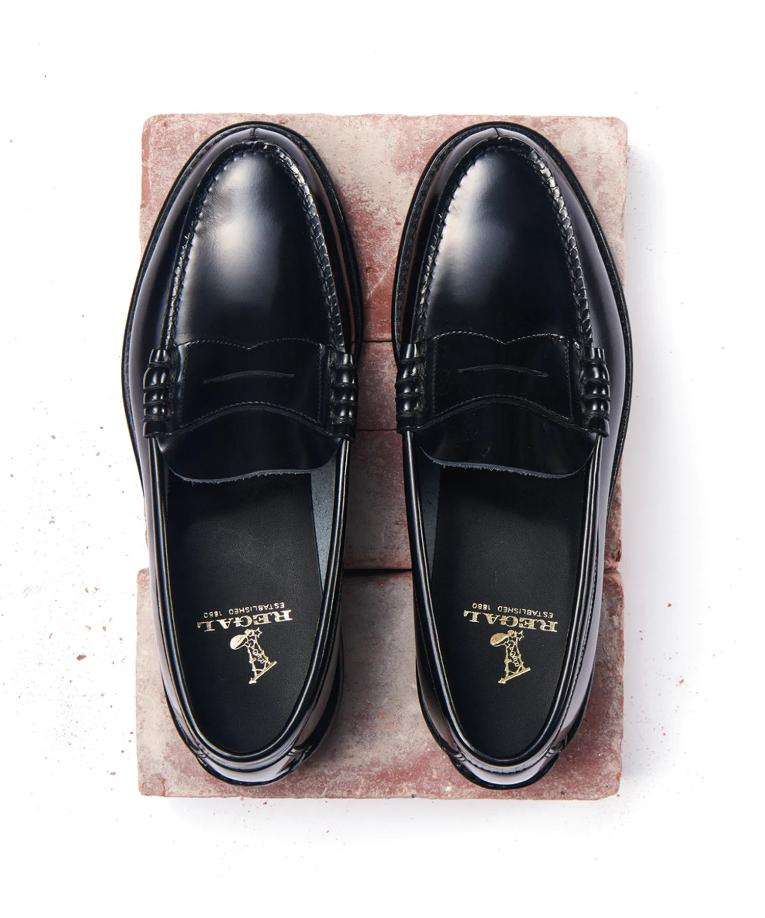 Мужские кожаные лоферы REGAL Boots Mark 2177 чёрные