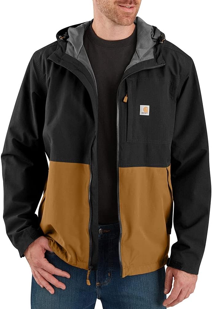 

Carhartt мужская куртка с капюшоном Midweight Storm Defender, Black/Carhartt Brown