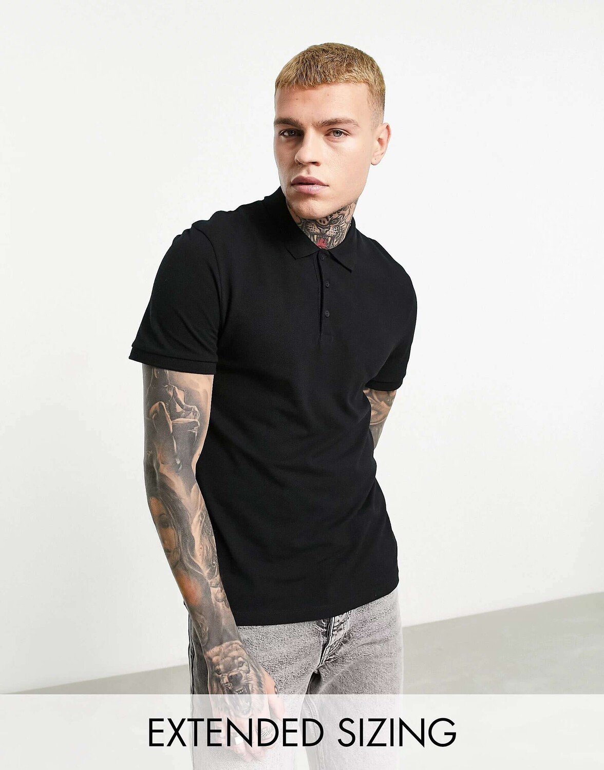 

Черное поло из пике ASOS, Черный, Черное поло из пике ASOS