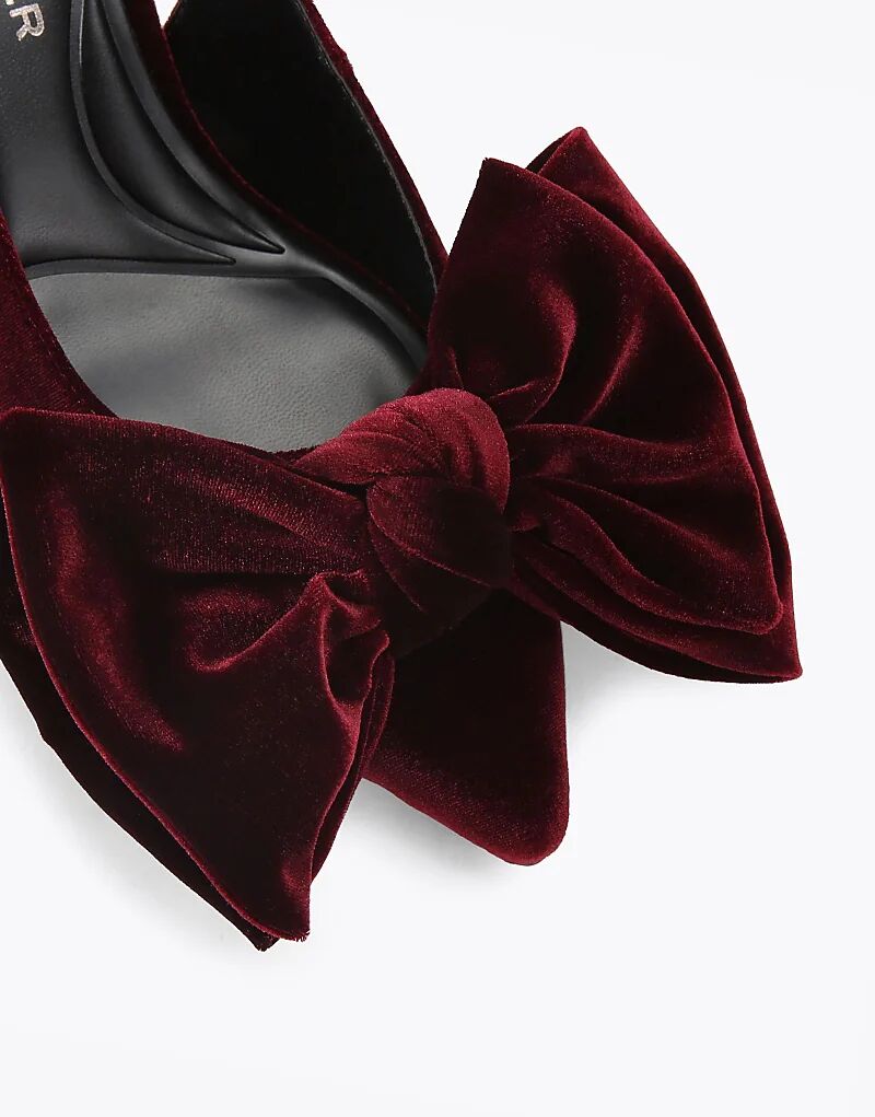 Туфли KG Kurt Geiger Tilly с бантом на каблуке, винного цвета — фото 3