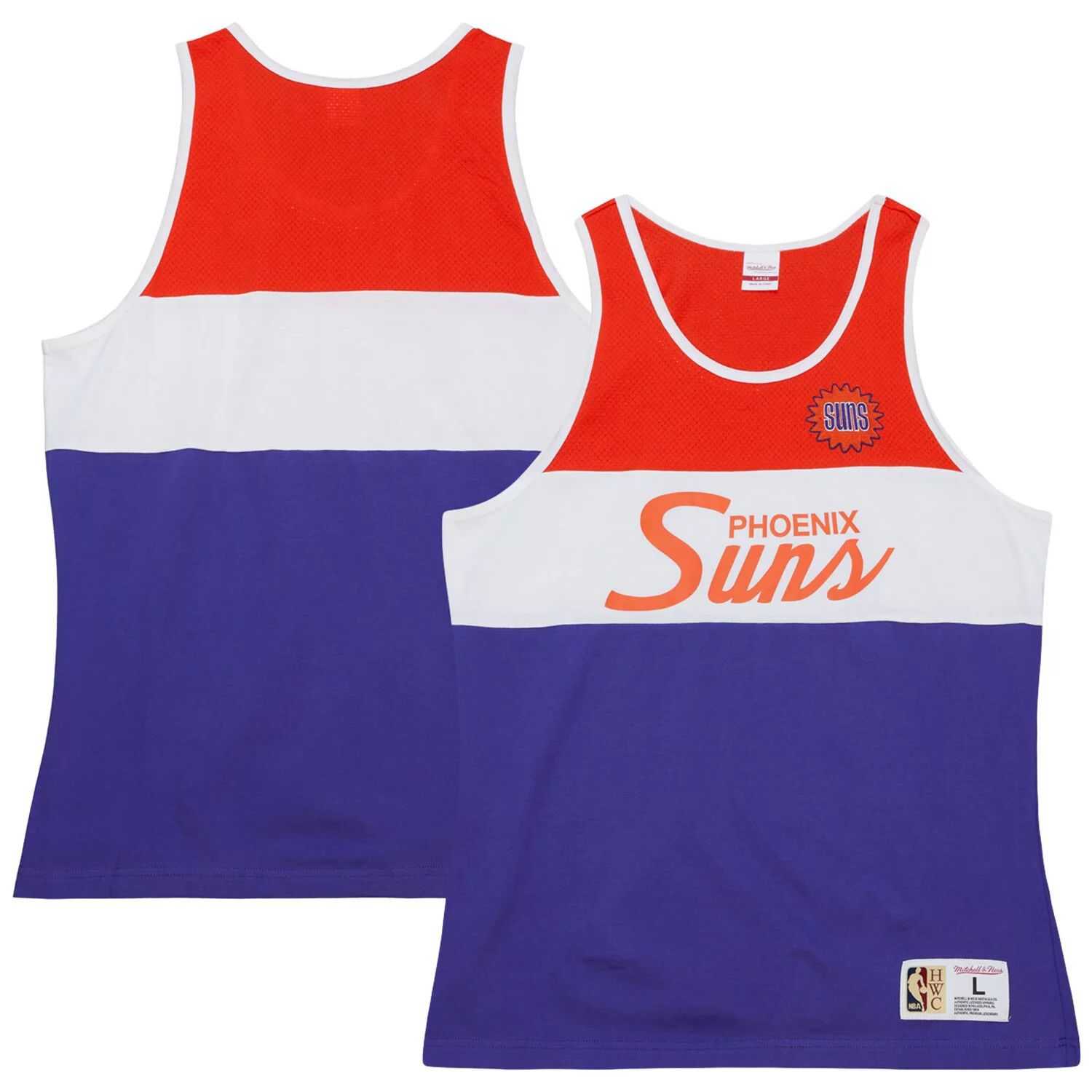 

Мужская фиолетовая майка Mitchell & Ness Phoenix Suns Special Script, Фиолетовый, Мужская фиолетовая майка Mitchell & Ness Phoenix Suns Special Script