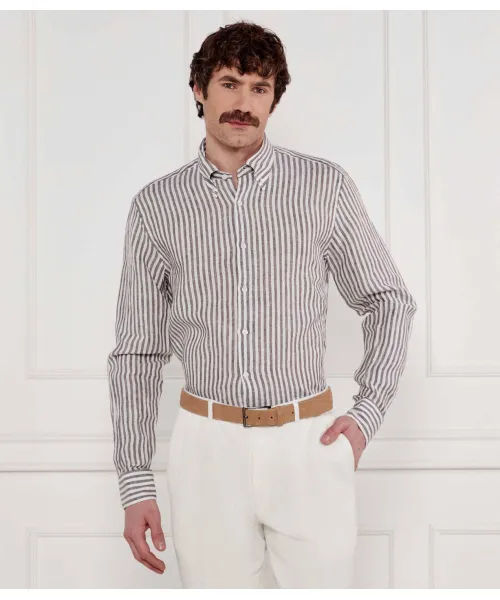 

Льняная рубашка Regular fit Oscar Jacobson, коричневый