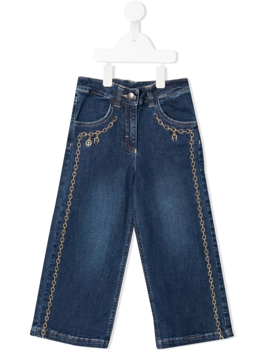 

Aigner Kids широкие джинсы с принтом, синий