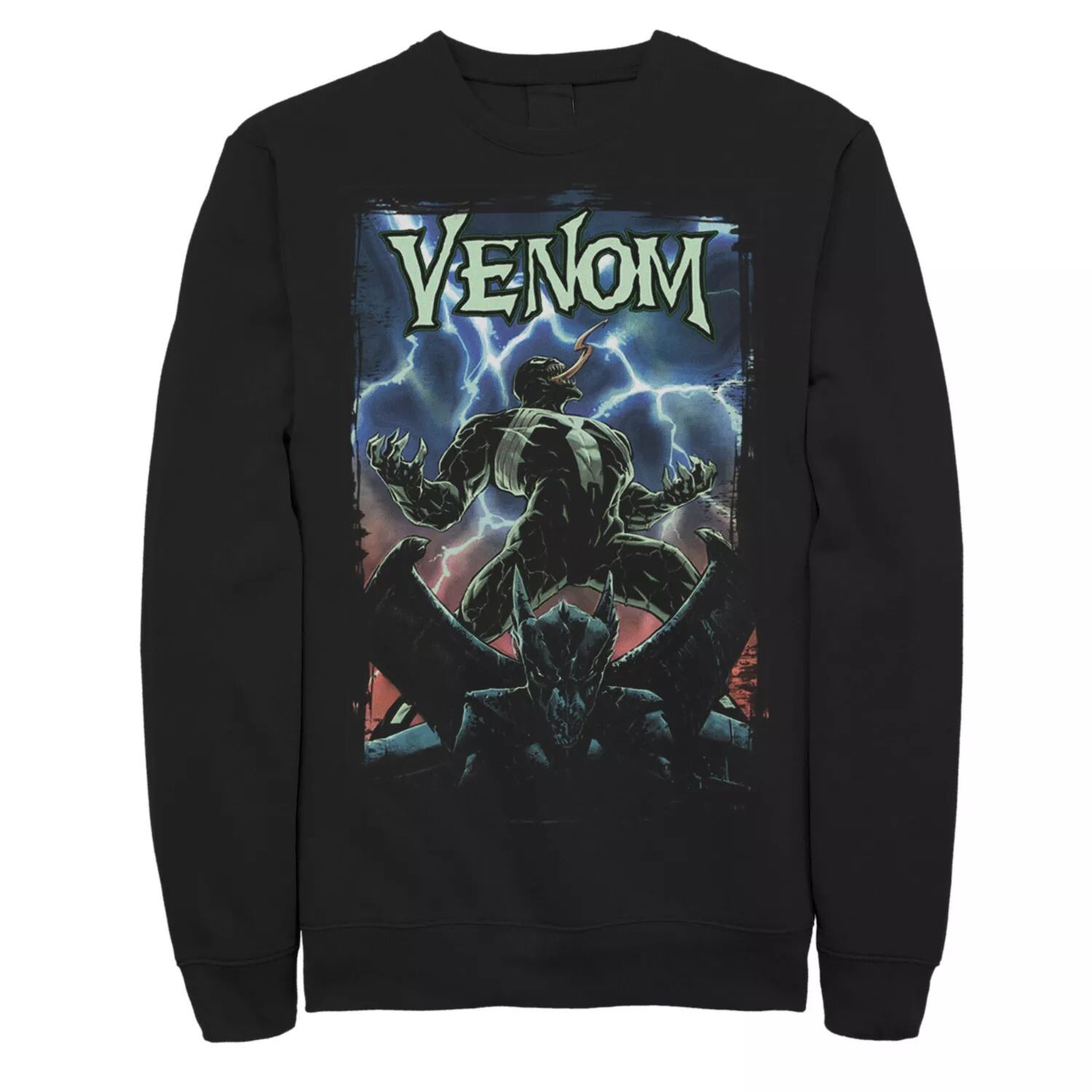 

Мужской свитшот с логотипом Venom и молниями и горгульями Marvel