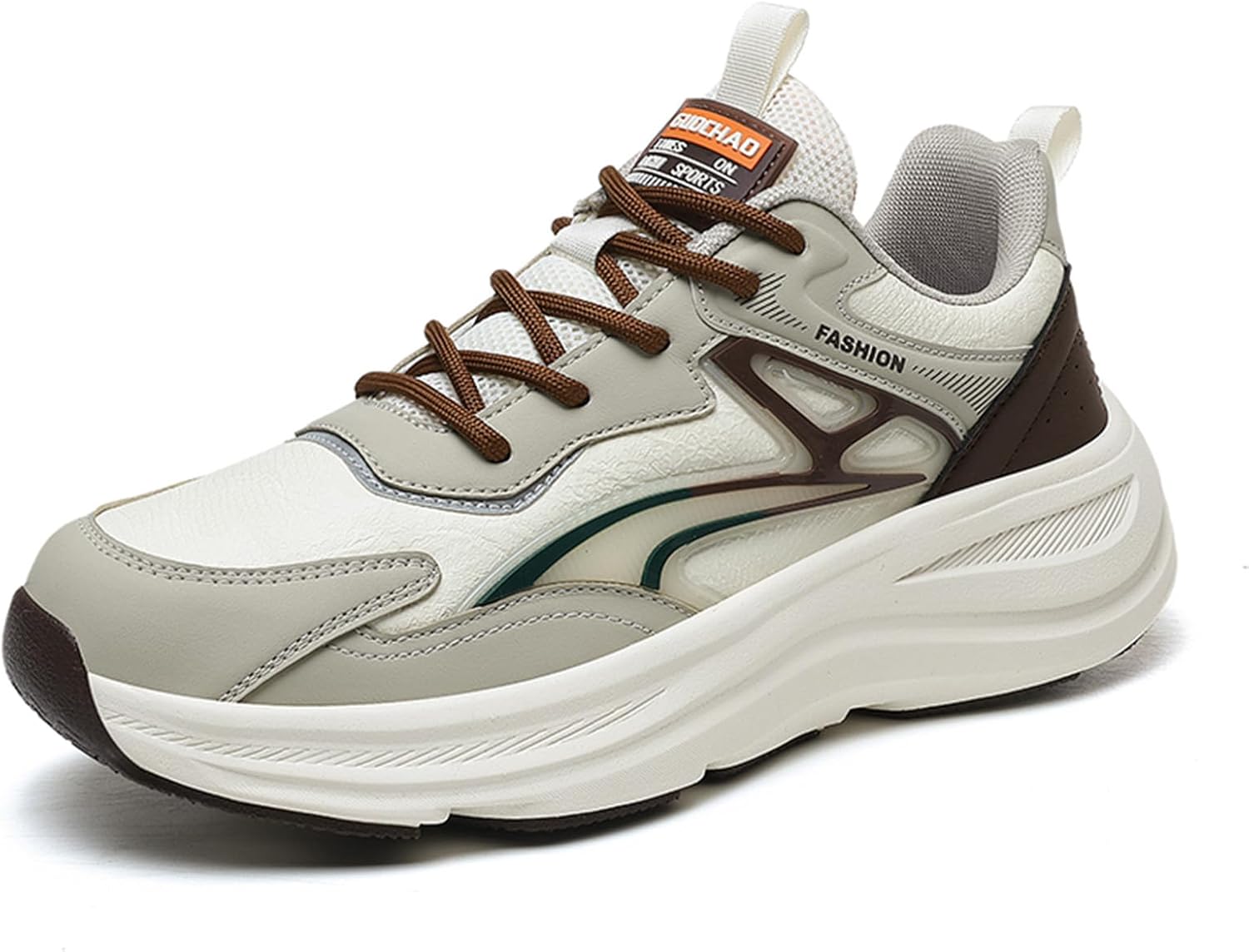 

Мужские осенние и зимние мягкие спортивные кроссовки, массивные кроссовки на платформе для бега и прогулок Generic, бежевый