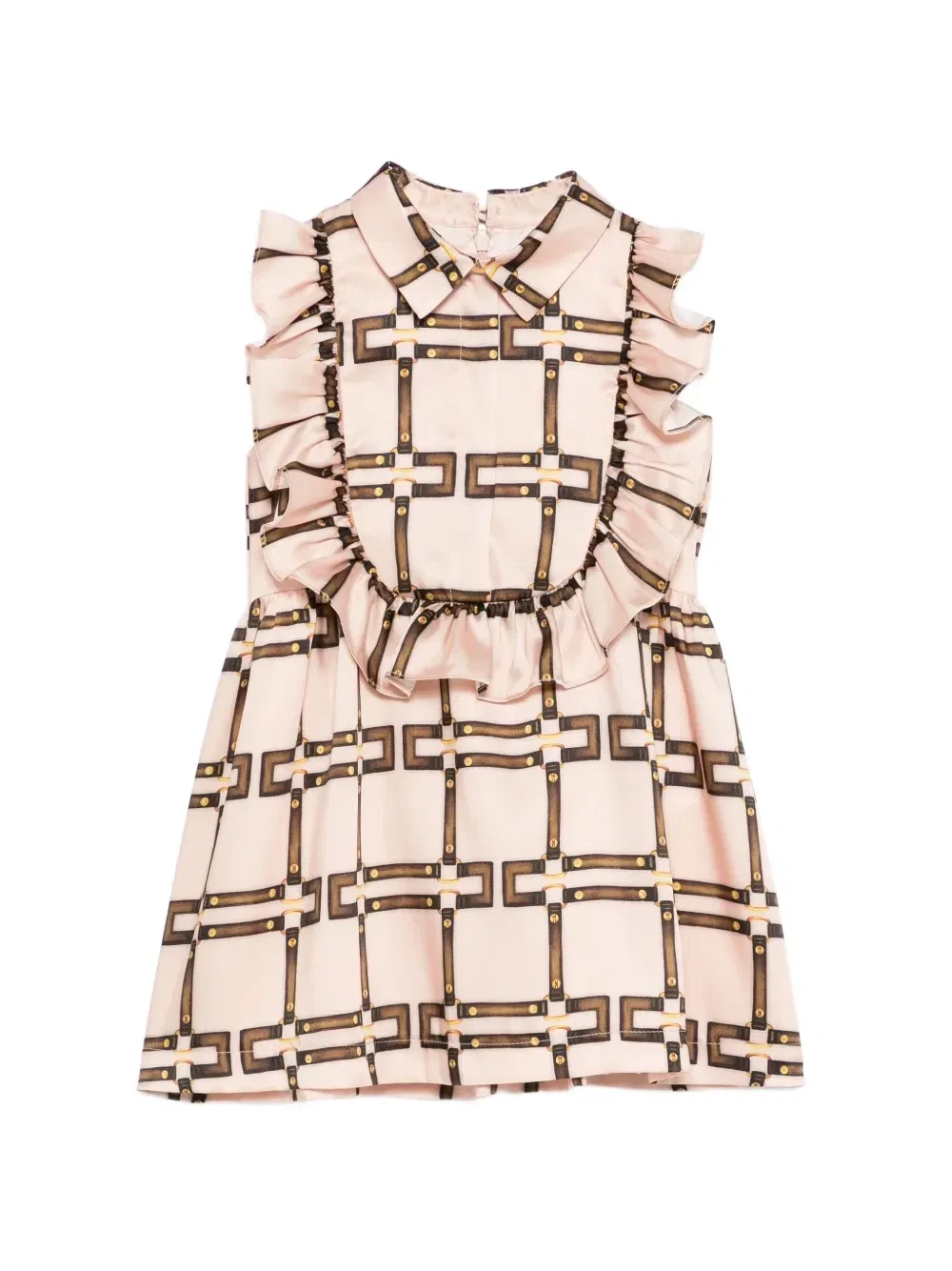 Платье с принтом Elisabetta Franchi La Mia Bambina, бежевый