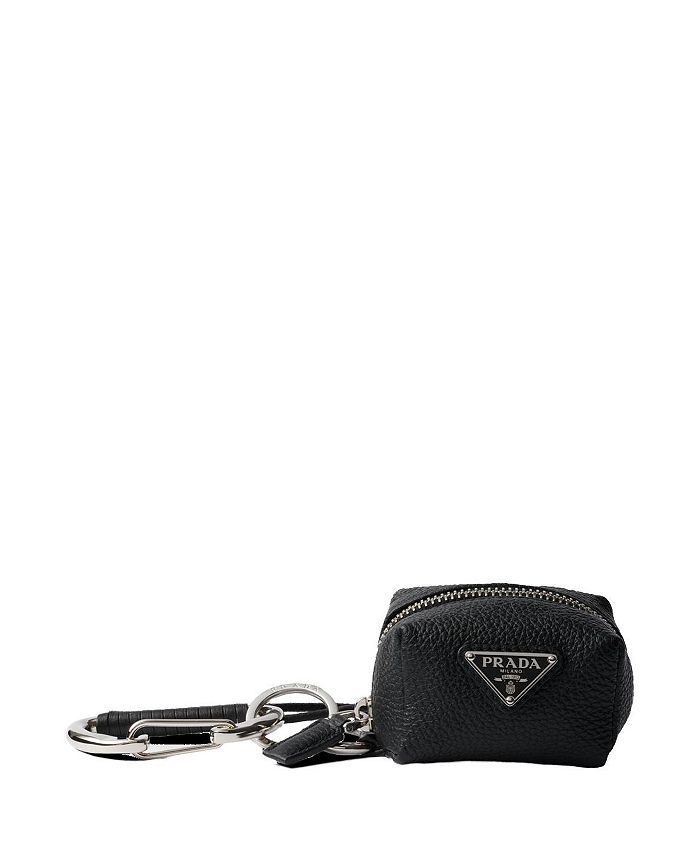 

Кожаный брелок для сумки Prada, черный