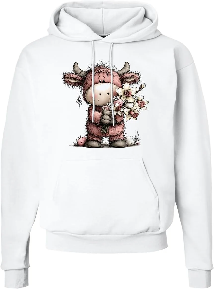 

Толстовка с капюшоном Inktastic Cute Cow with Flowers