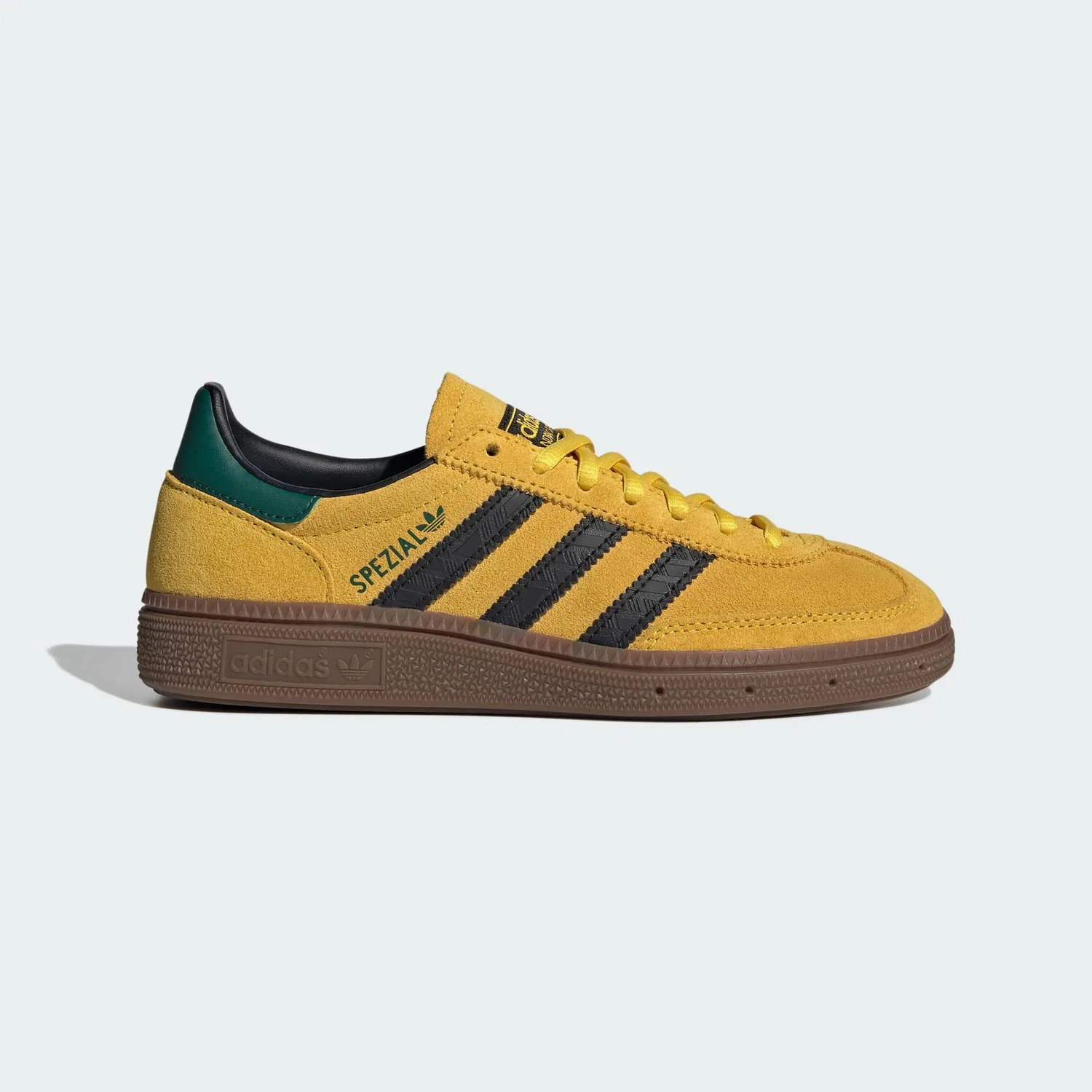 Кроссовки детские спортивные Handball Spezial Adidas, черный/желтый — фото 2