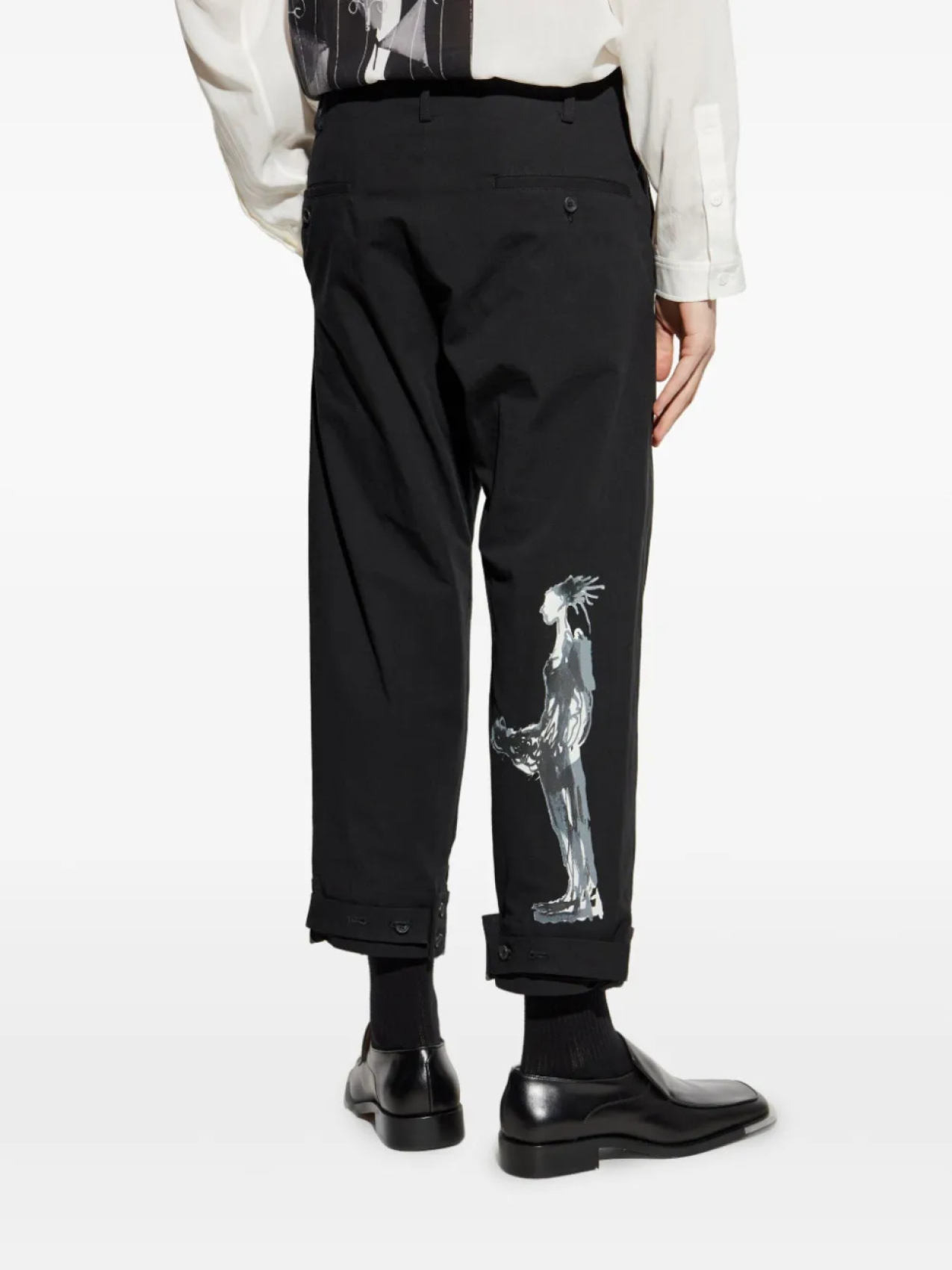 Брюки из хлопковой смеси Yohji Yamamoto, черный — фото 4