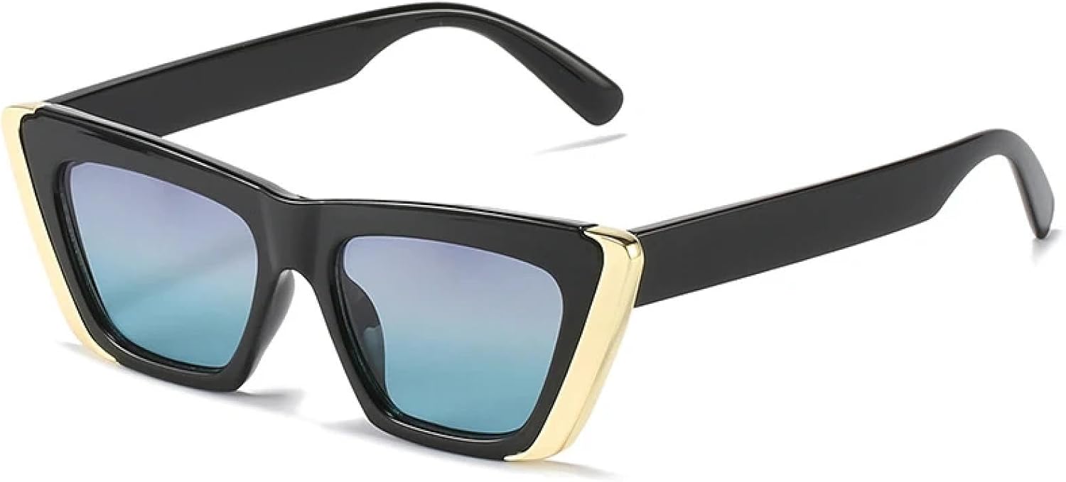 

Солнцезащитные очки с защитой от УФ-излучения UV400 для женщин и мужчин | «Кошачий глаз» для женщин, прозрачные с градиентом | для занятий спортом на открытом воздухе DSVIGF, Black Blue Green