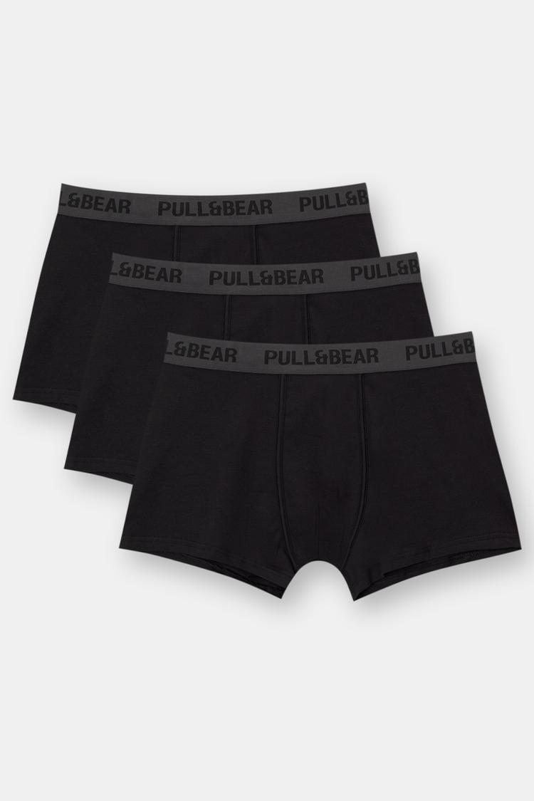

Упаковка из 3 черных боксеров Pull And Bear, мультиколор