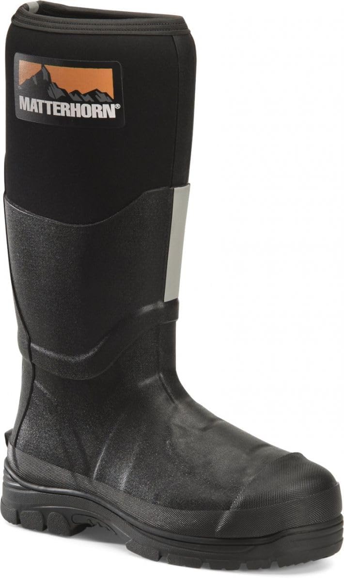 

Водонепроницаемые резиновые ботинки Matterhorn Mud Jumper с стальным носком, защитой берца и устойчивостью к проколам для мужчин- прочная рабочая обувь для безопасности, черный