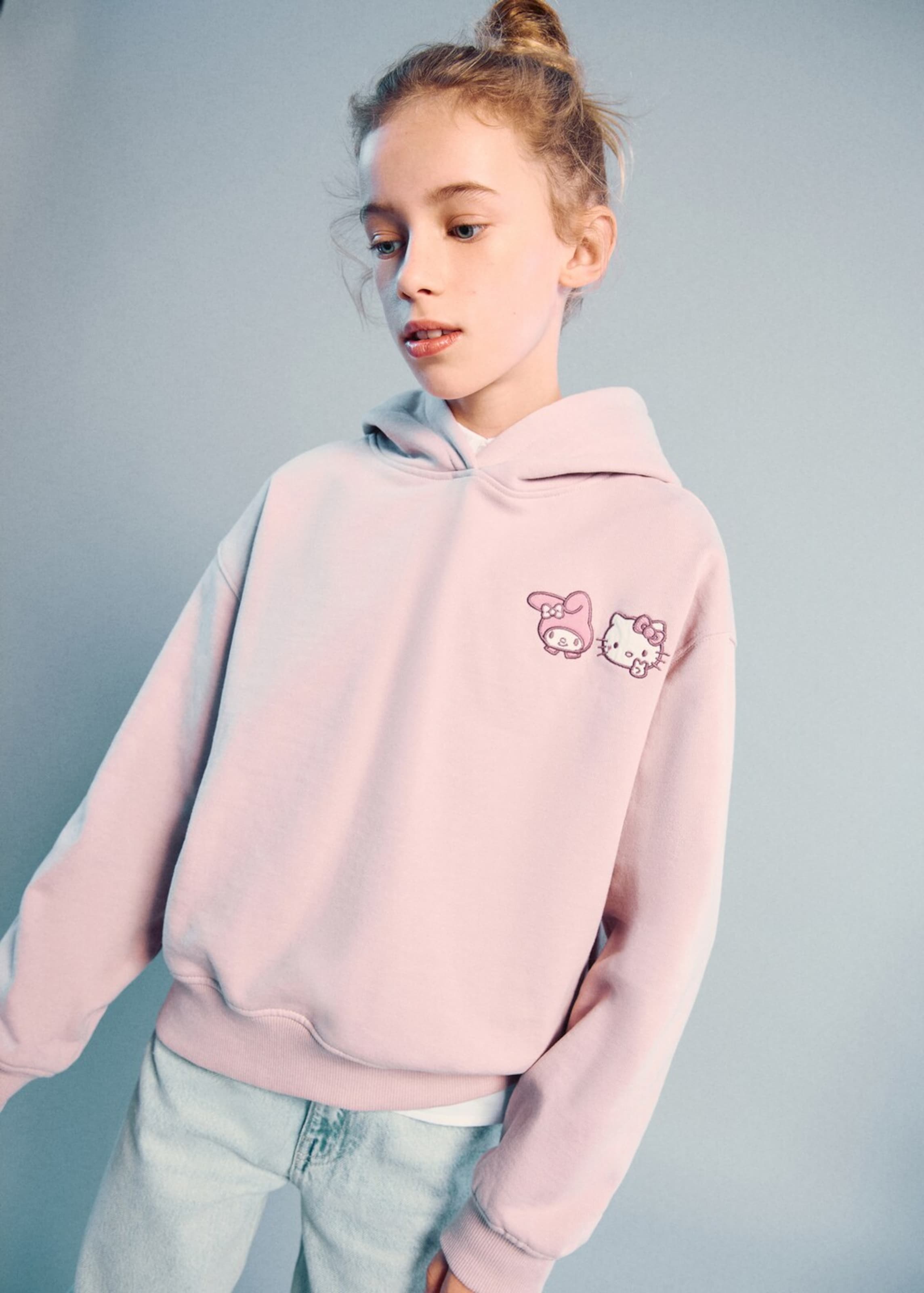 MANGO KIDS Толстовка 'Hkpeace' в цвете розовый, светло-розовый — фото 4