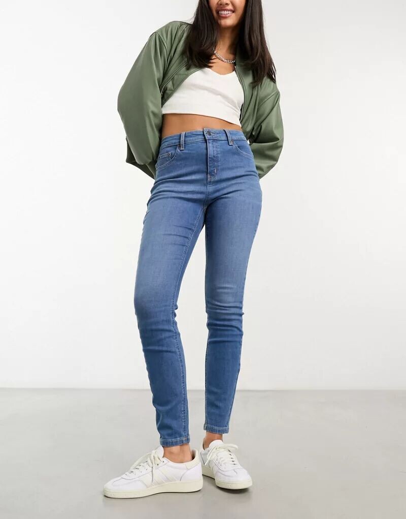 

Голубые джинсы скинни со средней посадкой ASOS