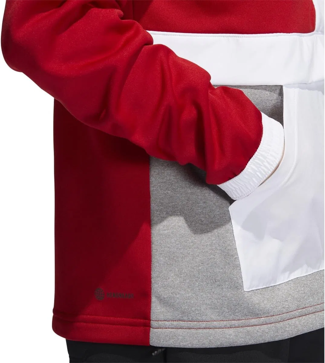 Толстовка с полузастежкой adidas Team Issue, Team Power Red/Medium Grey Heather/White — фото 4