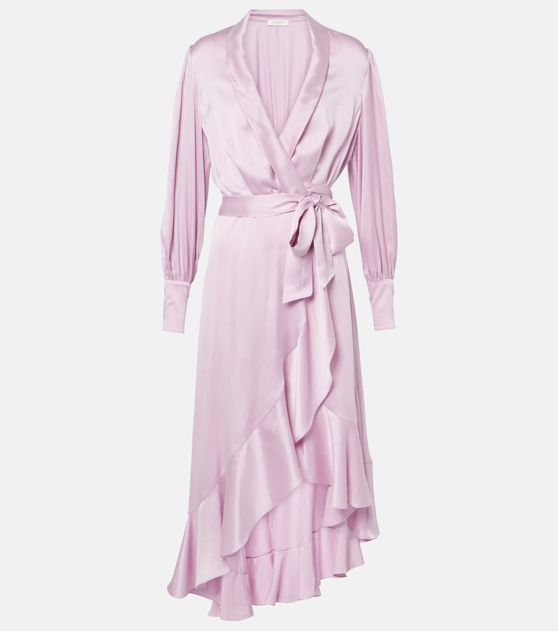 

Асимметричное шелковое платье-халат Zimmermann, Light Pink