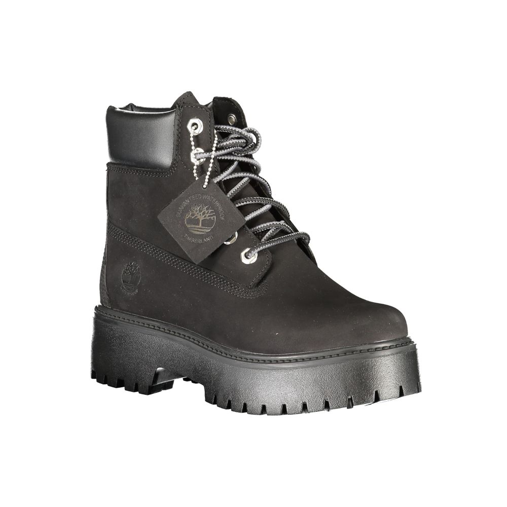 Черные кожаные женские ботинки Timberland, черный — фото 2