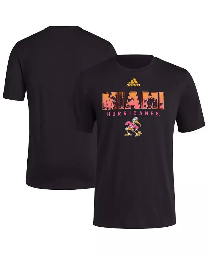 

Мужская черная футболка Miami Hurricanes Hero Fan Fresh adidas