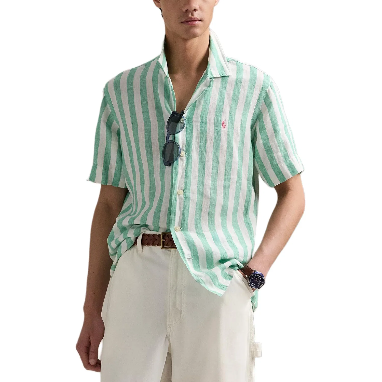 Рубашка мужская Green White Polo Ralph Lauren — фото 3