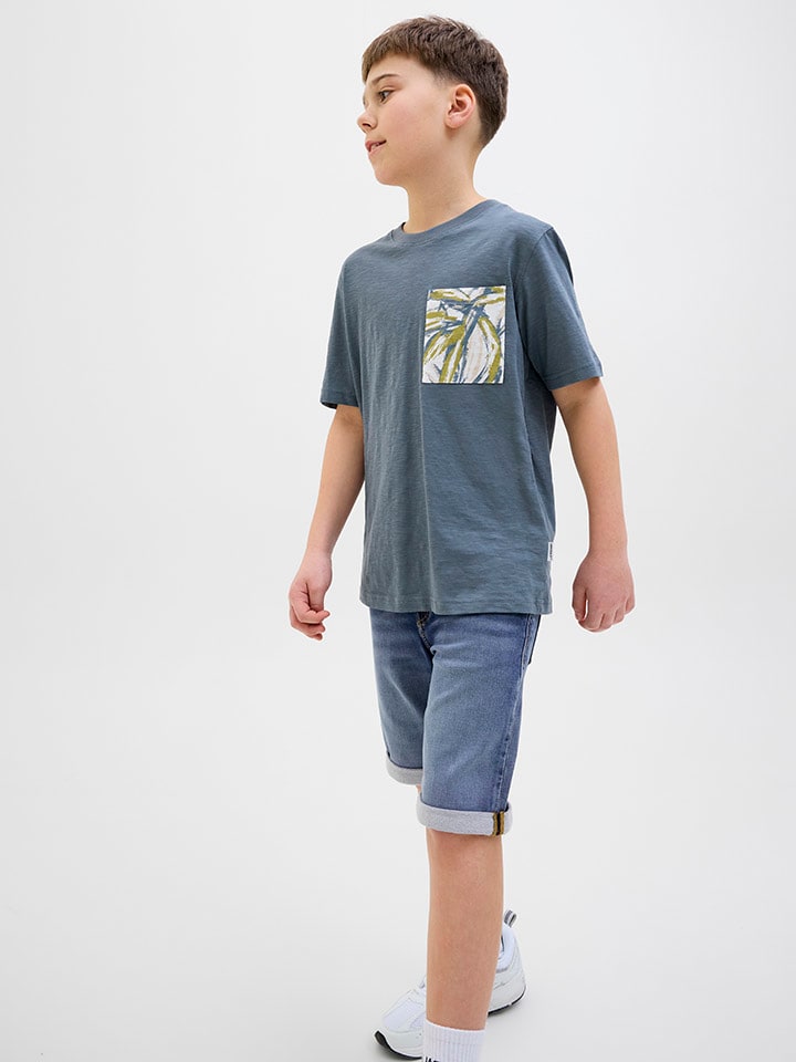 JACK & JONES Junior Джинсовые шорты "Рик" синего цвета — фото 2